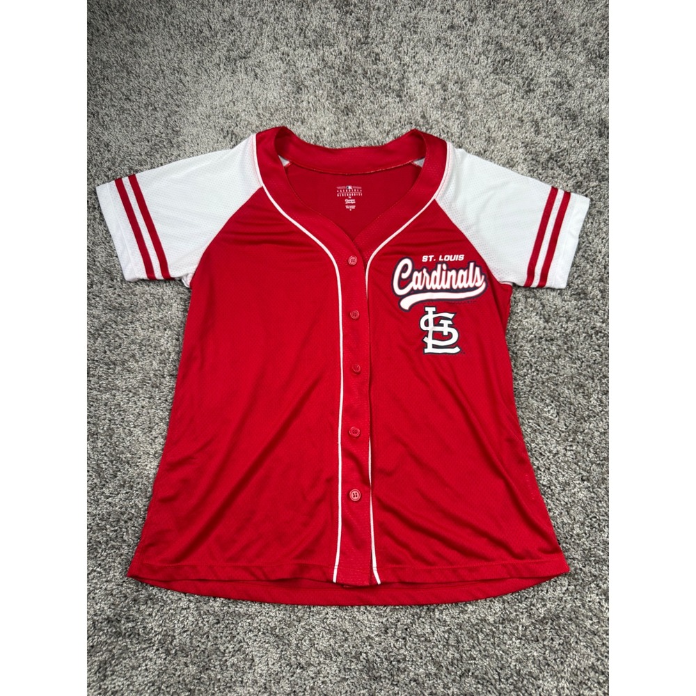 MLB St. Louis Cardinals Jersey Womens Medium Red White Campus Lifestyle Baseball